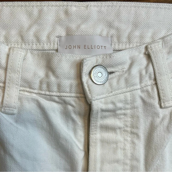 John Elliot Womans distressed raw hemmed skinny jeans color white size 26 - Picture 3 of 8